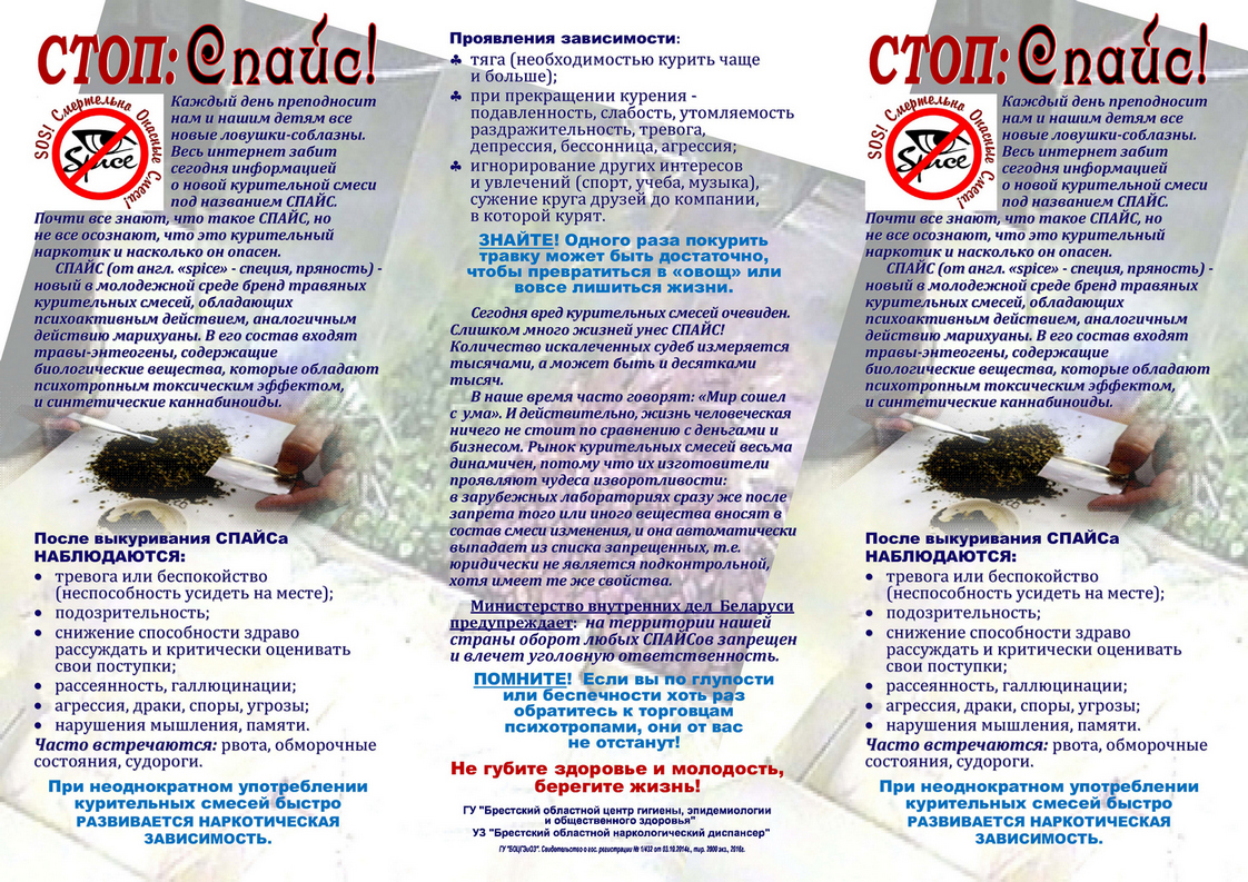Спайс ЛИСТОВКА Страница 1